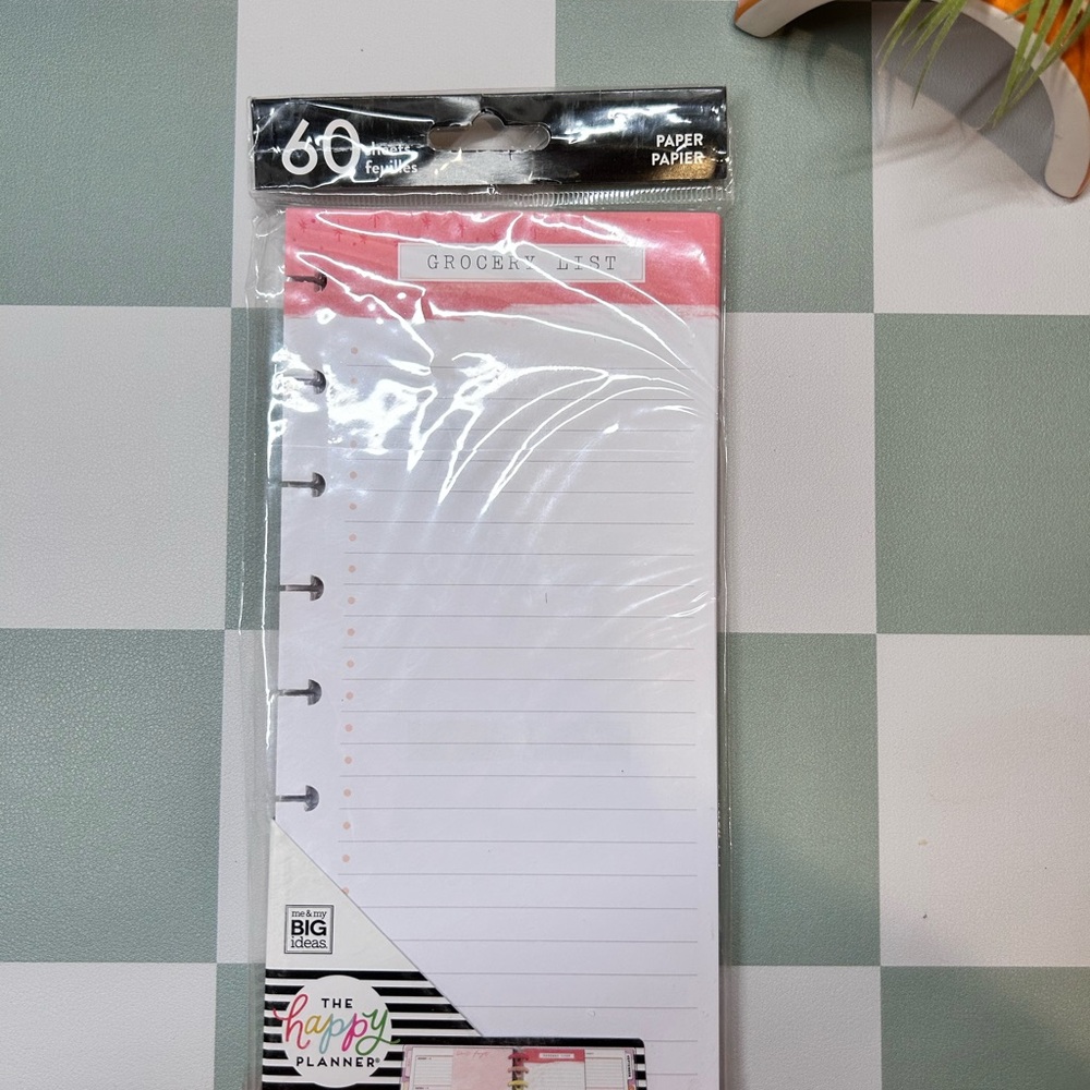 Happy Planner Recipe Grocery List Classic Half Sheet Filler Paper